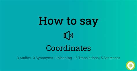 How to pronounce COORD in English